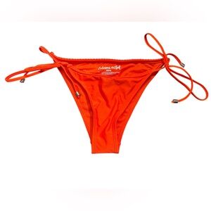 CABANA DEL SOL orange side tie high leg cheeky bikini swim bottom size medium